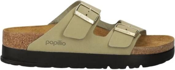 Birkenstock Dames Arizona Platform Nubuck Eucalyptus