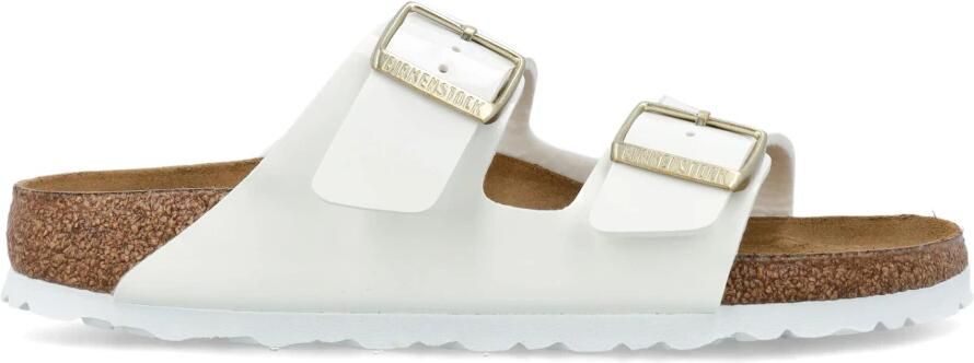 Birkenstock Arizona Grote Gesp Patent Witte Slippers Birko Flor Patent Fashion Wear - Foto 13