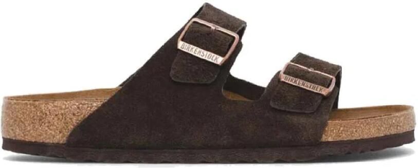 Birkenstock Arizona Suède Bruin Smal Voetbed Unisex Slipper