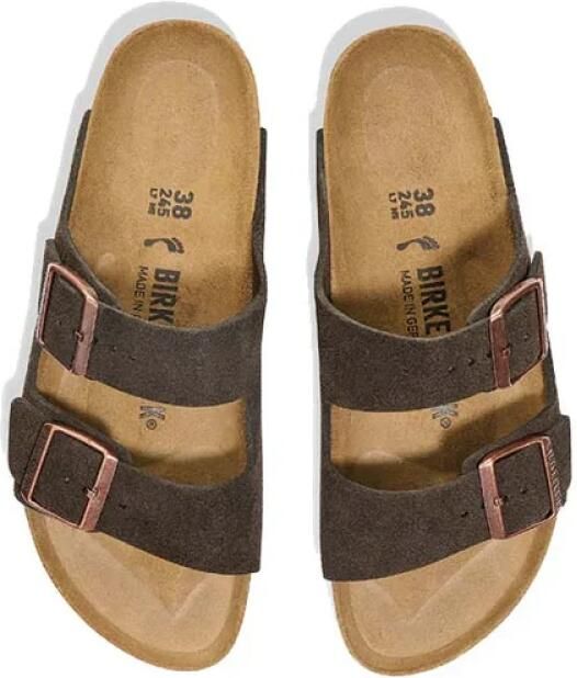 Birkenstock Arizona Suède Bruin Smal Voetbed Unisex Slipper - Foto 4