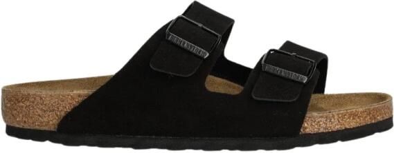 Birkenstock Velours sandaal met ergonomisch voetbed