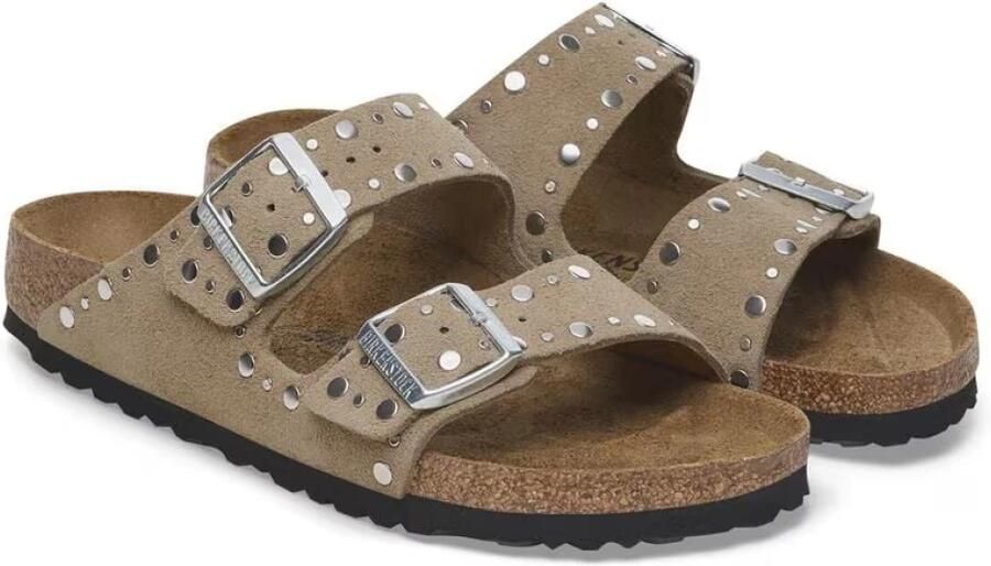 Birkenstock Low-Top Sneakers Sandale Arizona Rivet Border aus Veloursleder in taupe - Foto 10