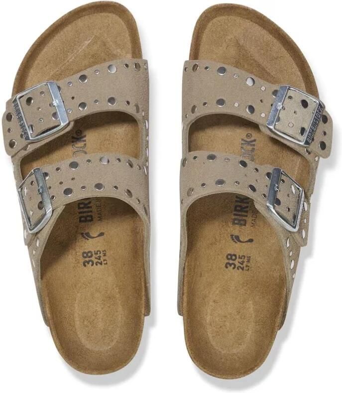 Birkenstock Low-Top Sneakers Sandale Arizona Rivet Border aus Veloursleder in taupe - Foto 8