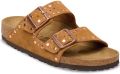 BIRKENSTOCK Teenslippers Dames Arizona Rivet Border Suède Camel - Bruin