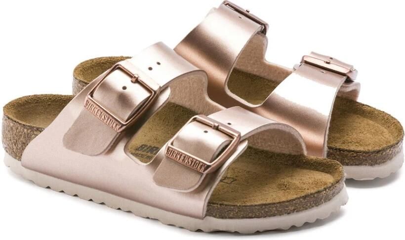 Birkenstock Slippers ARIZONA SFB in smalle schoenwijdte metallic-look met soft-voetbed - Foto 4