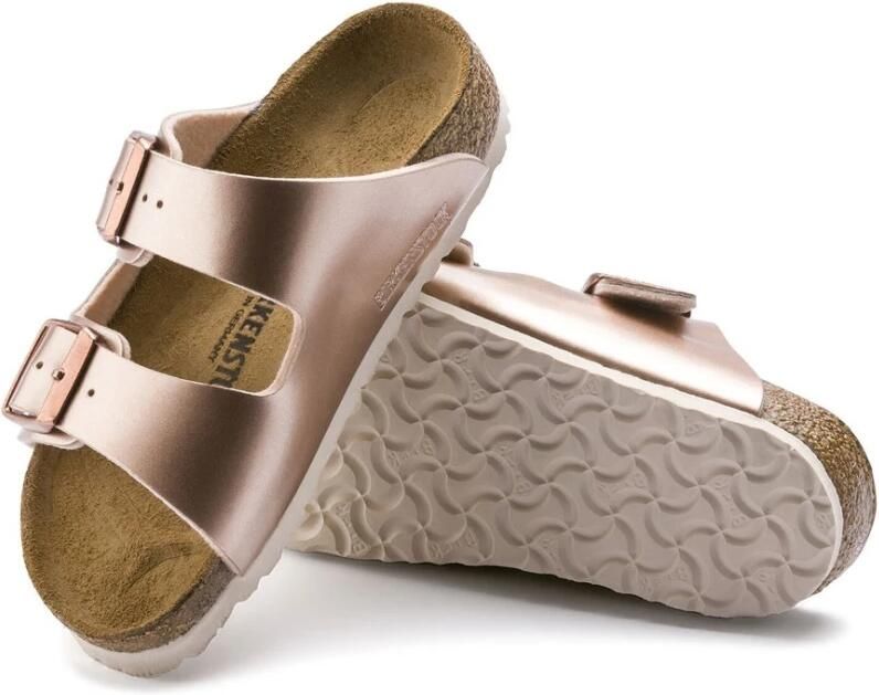 Birkenstock Slippers ARIZONA SFB in smalle schoenwijdte metallic-look met soft-voetbed - Foto 8