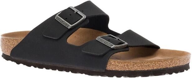 BIRKENSTOCK Muiltjes 'Arizona Vegan Birkibuc Narrow Fit Earthy Black' zwart