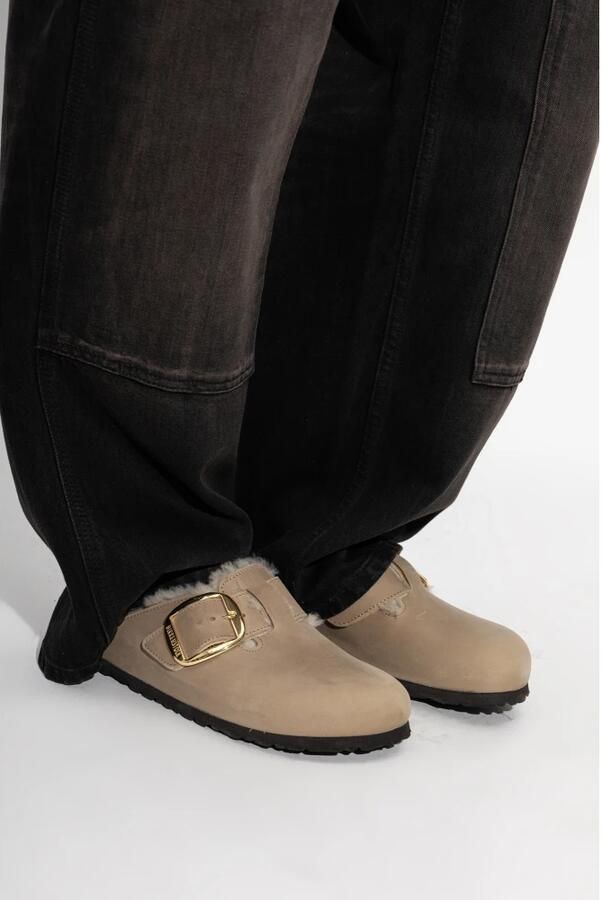 BIRKENSTOCK Instappers Dames Boston Big Buckle Nubuck Beige - Foto 5