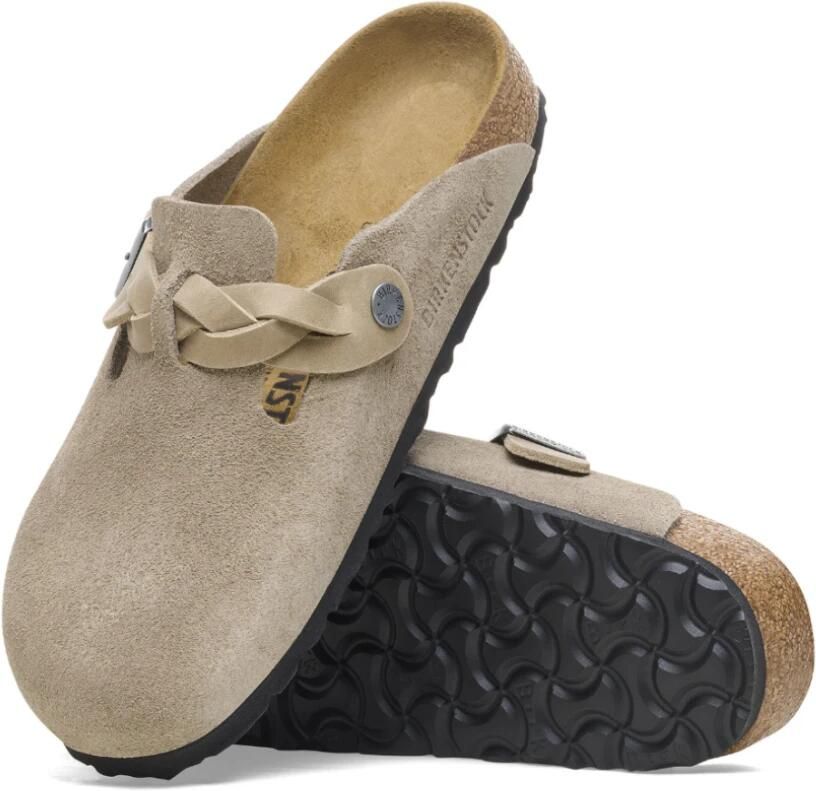 BIRKENSTOCK Instappers Dames Boston Braided Suède Zand - Foto 5