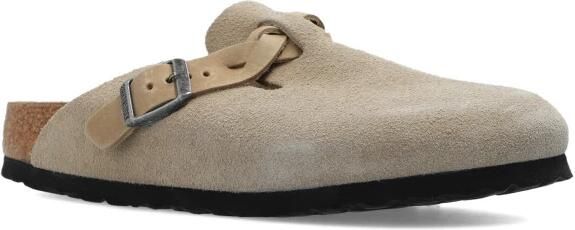 BIRKENSTOCK Instappers Dames Boston Braided Suède Zand