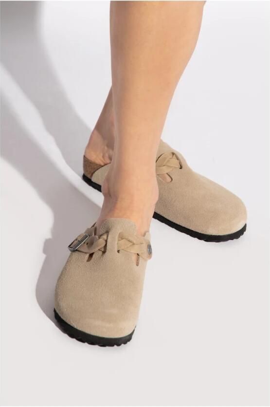 BIRKENSTOCK Instappers Dames Boston Braided Suède Zand - Foto 8