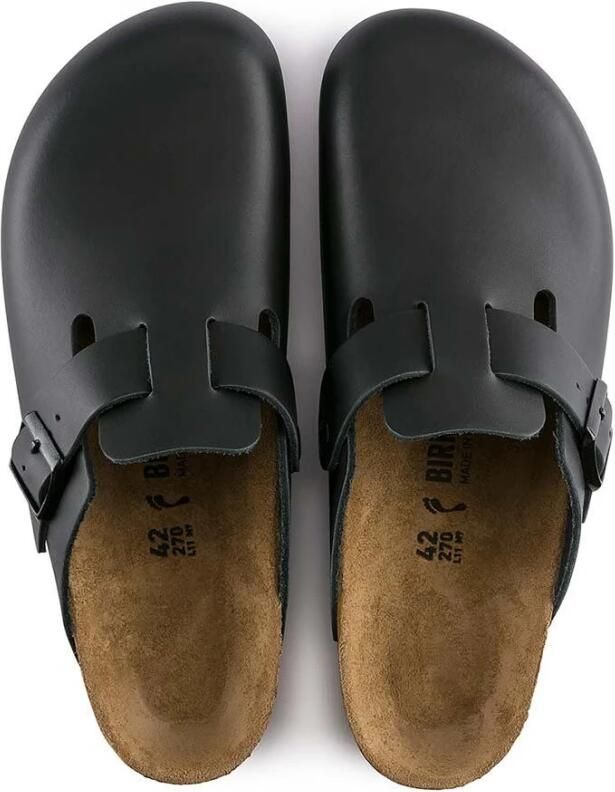 Birkenstock slipper BOSTON Black narrow Naturleder Smooth Leather - Foto 4