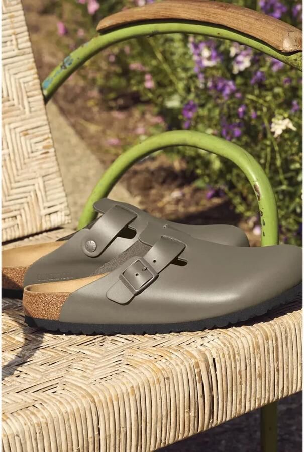 Birkenstock Boston Natural Leather Sandalen Regular bruin - Foto 6