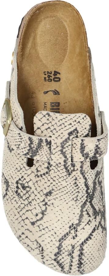 Birkenstock Slipper Boston Rivet Logo 1033086 Snake Oyster Smal - Foto 5