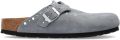 Birkenstock Clogs van echt leer met siernagels model 'Boston Rivet' - Grijs