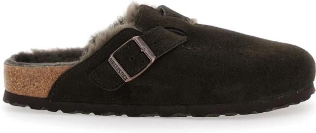 Birkenstock slipper BOSTON Shearling Mocca Suede Leather narrow - Foto 18