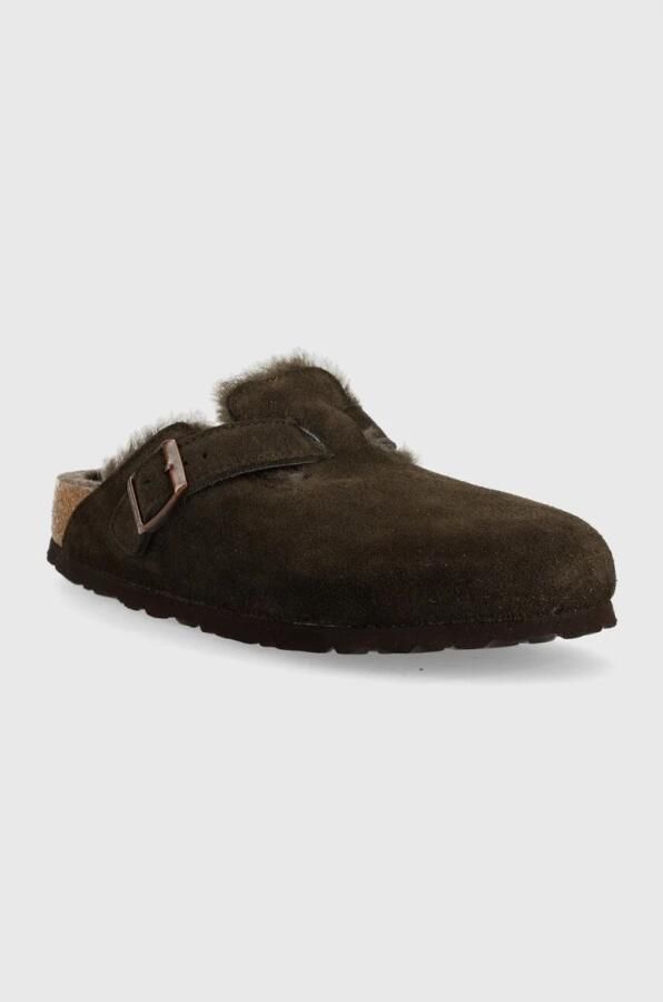 Birkenstock slipper BOSTON Shearling Mocca Suede Leather narrow - Foto 10