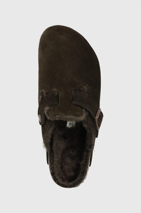Birkenstock slipper BOSTON Shearling Mocca Suede Leather narrow - Foto 12