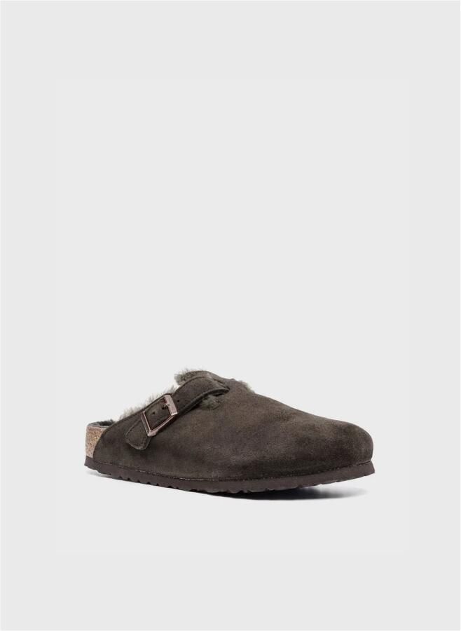 Birkenstock slipper BOSTON Shearling Mocca Suede Leather narrow - Foto 5
