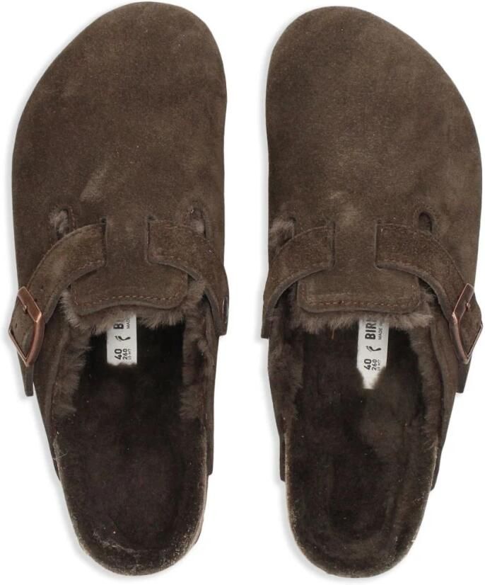 Birkenstock slipper BOSTON Shearling Mocca Suede Leather narrow - Foto 8