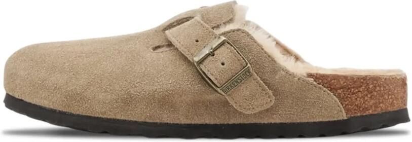 Birkenstock Boston Slippers en Sandalen Dames Beige Suède