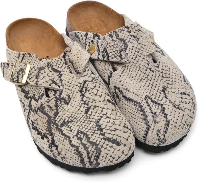 Birkenstock Slipper Boston Rivet Logo 1033086 Snake Oyster Smal - Foto 3