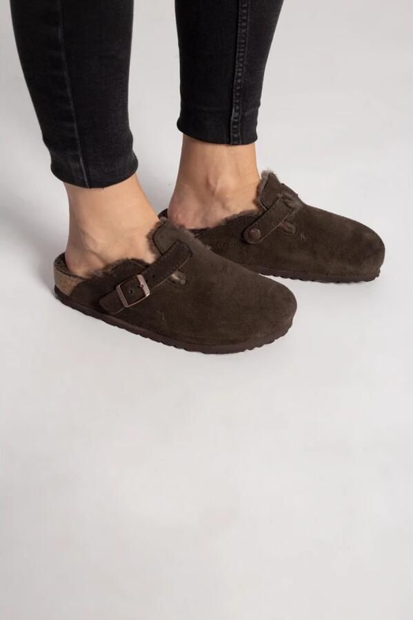 Birkenstock slipper BOSTON Shearling Mocca Suede Leather narrow - Foto 9