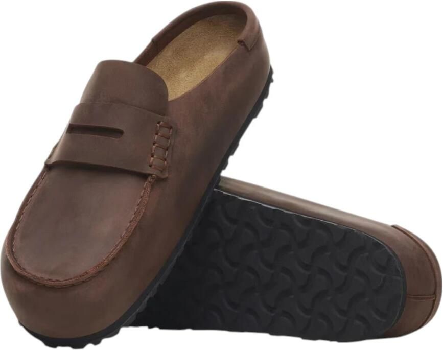 Birkenstock Bruin leren mocassin sandalen