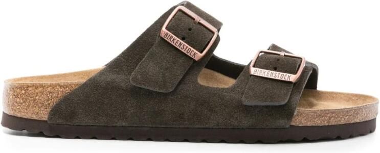 Birkenstock Bruine Suède Sandalen met Koperen Hardware