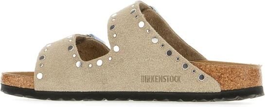 BIRKENSTOCK Teenslippers Dames Arizona Rivet Border Maat: 36 Materiaal: Suède Kleur: Beige - Foto 8