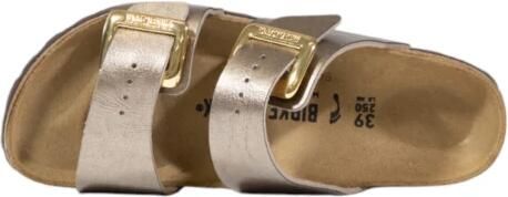 BIRKENSTOCK Slippers Dames Sydney Cushion Buckle Leer Bronskleurig