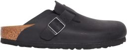 Birkenstock Boston Black narrow Fettleder Oiled Leather Unisex Pantoffels Zwart