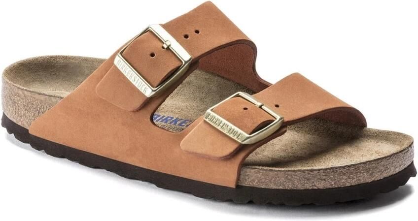 Birkenstock Arizona Slippers Ginger Brown Narrow fit | Cognac | Imitatieleer