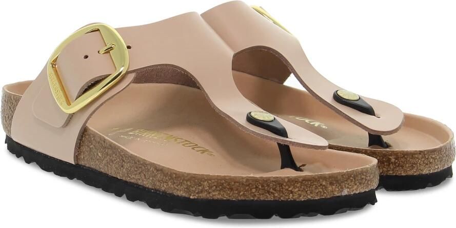 Birkenstock Beige Leren Platte Sandalen met Gesp Beige Dames - Foto 2