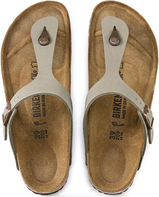Birkenstock Platte sandalen Gizeh Nobuck Birko-Flor Regular Stone - Foto 10
