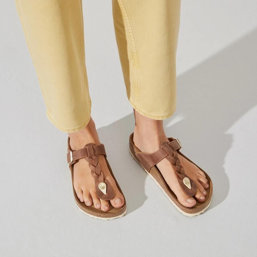 Birkenstock "Gizeh Olie Gewaxt Leren Sandalen voor Dames" Bruin Dames - Foto 10