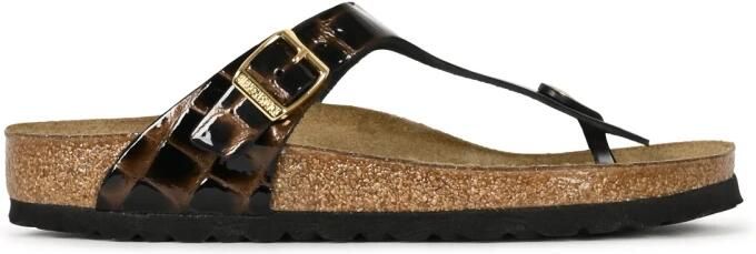 BIRKENSTOCK Teenslipper 'Gizeh' bruin zwart
