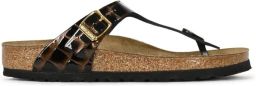 BIRKENSTOCK Teenslipper 'Gizeh' bruin zwart