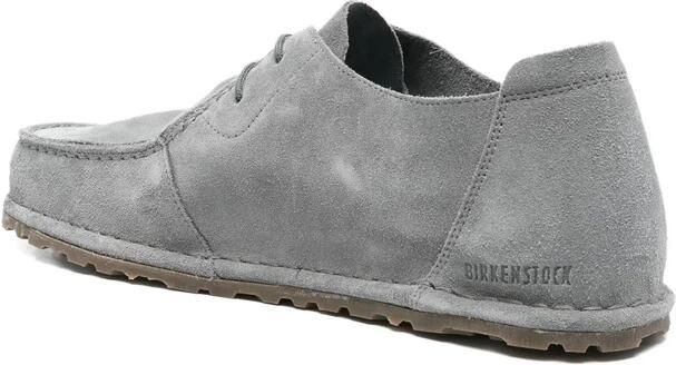 Birkenstock Suède Platte Schoenen Grijs Rubberen Zool - Foto 3