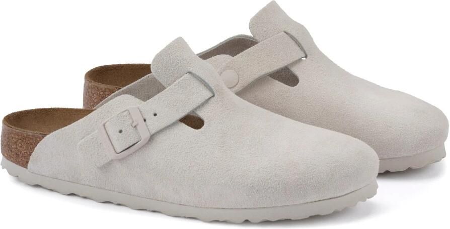 Birkenstock Slippers Boston Suede Antique White - Foto 6