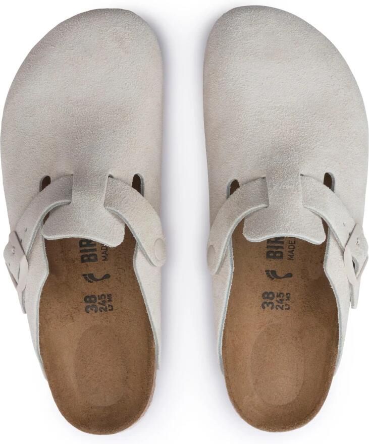 Birkenstock Slippers Boston Suede Antique White - Foto 2
