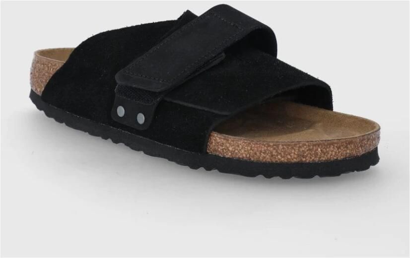 Birkenstock Suede Kyoto Sandalen met Verstelbare Sluiting Zwart Dames