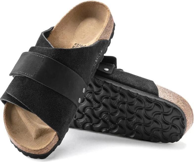 Birkenstock Suede Kyoto Sandalen met Verstelbare Sluiting Zwart Dames - Foto 3