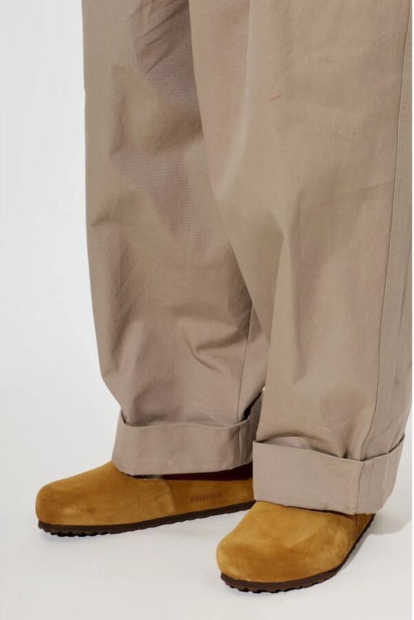 Birkenstock LONDON SHEARLING SUEDE LEATHER pantoffels pantoffels Cognac