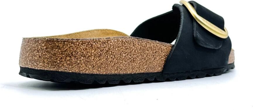 BIRKENSTOCK Slippers Dames Madrid Big Buckle Nubuck Zwart - Foto 6