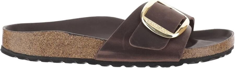 Birkenstock Slippers van leer met doornsluiting model 'Madrid Big Buckle'