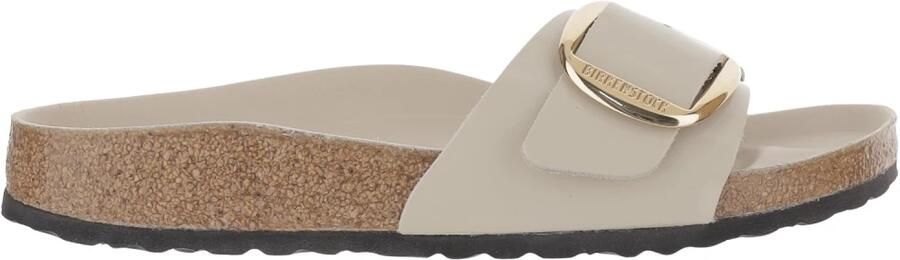 Birkenstock Madrid Big Buckle Natural Leather Patent High-Shine Oyster - Foto 2