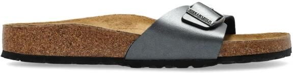Birkenstock Madrid Dames Slippers Metallic Black Narrow fit | Zwart | Imitatieleer