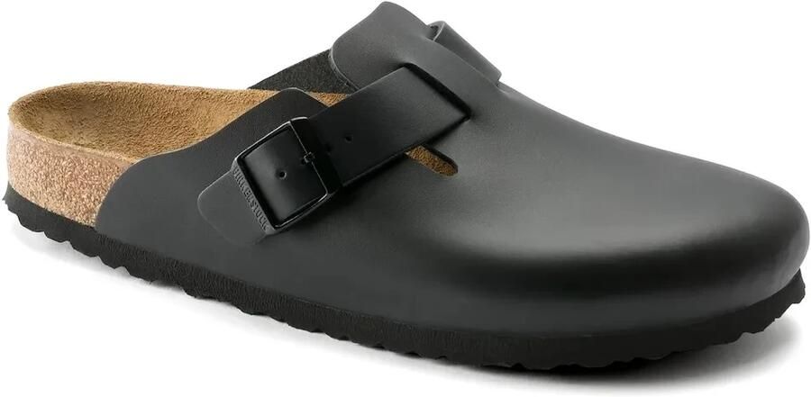 Birkenstock slipper BOSTON Black narrow Naturleder Smooth Leather - Foto 2