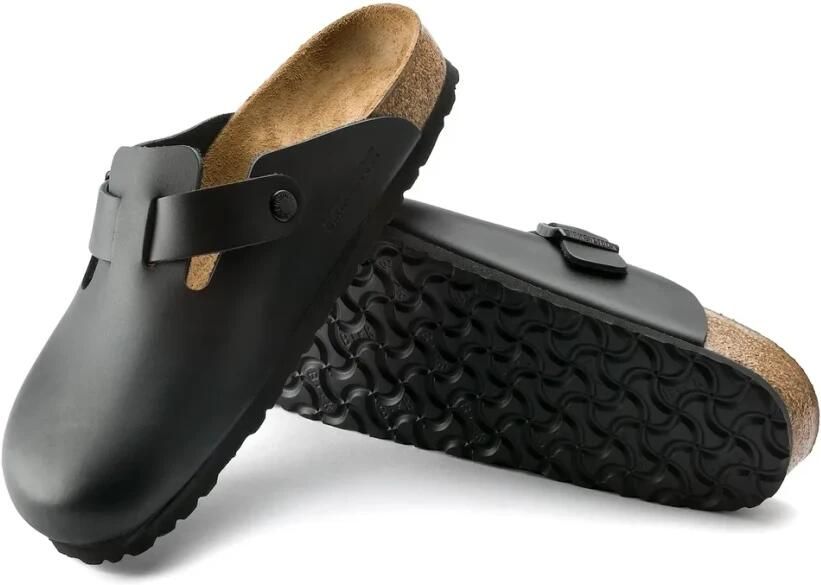 Birkenstock slipper BOSTON Black narrow Naturleder Smooth Leather - Foto 5